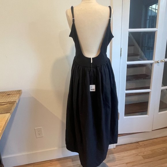 SOLD Free People Black Dylan Midi Dress Size L & XL Retail $128 - Picture 5 of 9